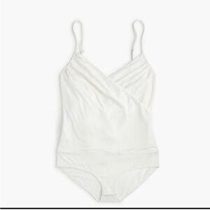 J.Crew Bodysuit Wrap Style in White Size Small